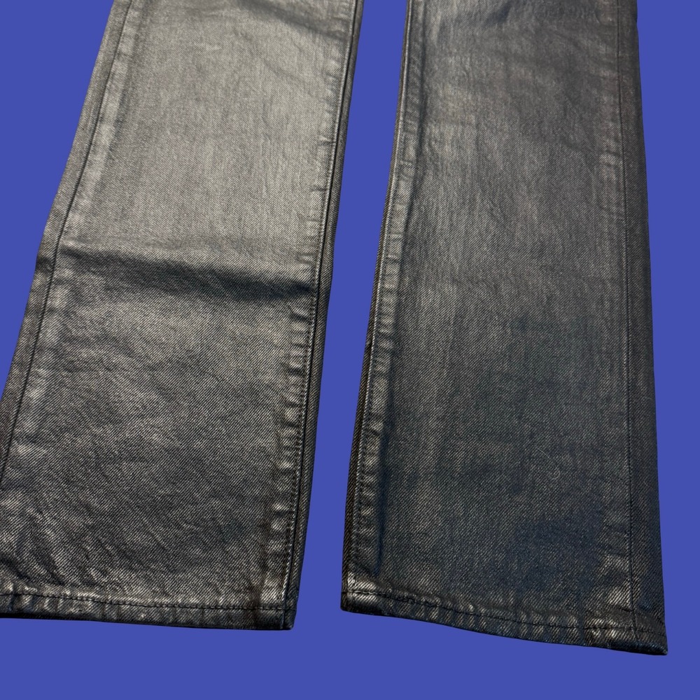 Levi's Premium 501 '54 Jeans W28 L32 Black Coated Wax Straight Leg Denim - Picture 2 of 12